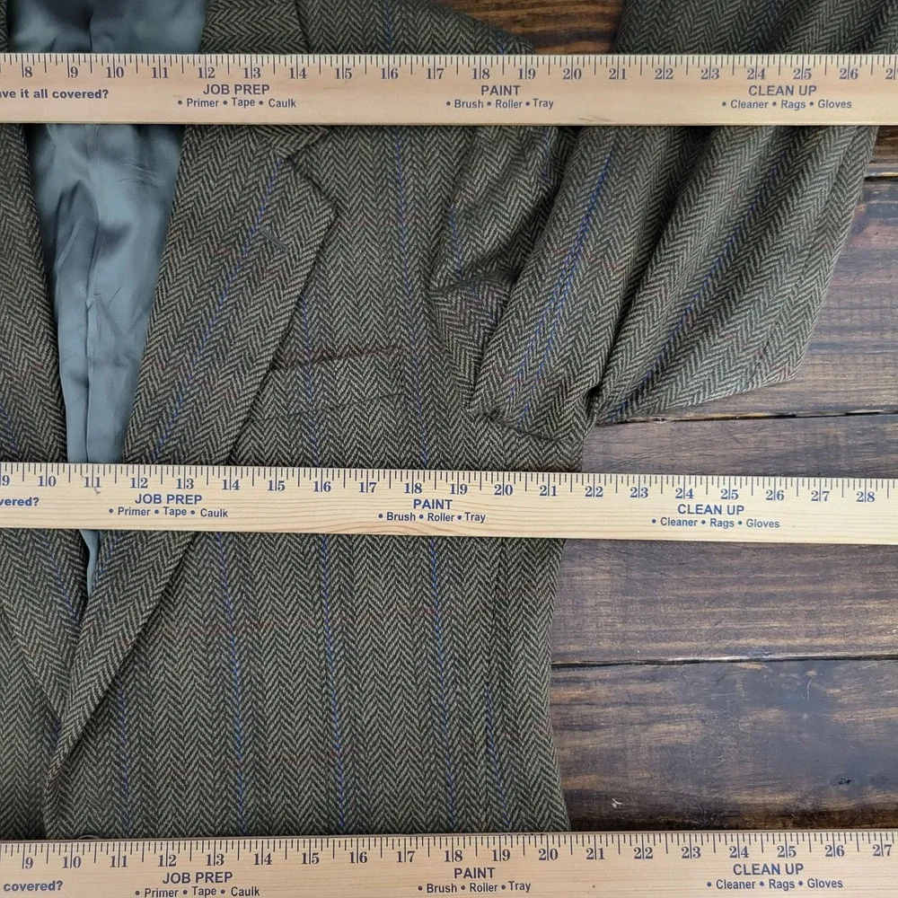 VTG Corbin Men's Tweed Sport Coat Blazer Two Button Plaid Herringbone Size 42R‎